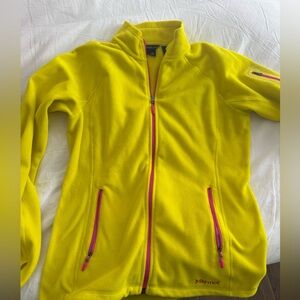 Marmot Vibrant Yellow Fleece with Pink Trim